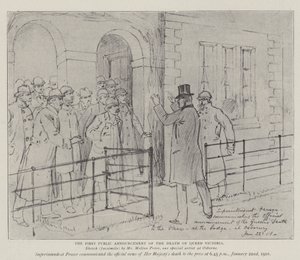 De Eerste Openbare Aankondiging van de Dood van Koningin Victoria door Melton Prior